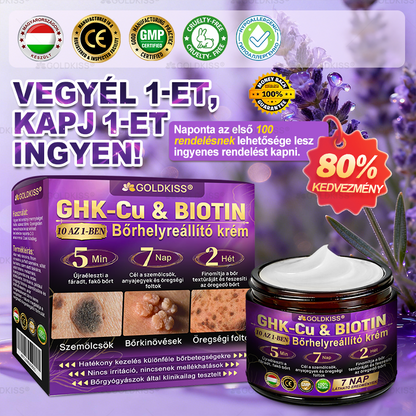 🇭🇺 Magyarországon gyártva és szállítva ✨ 𝐆𝐎𝐋𝐃𝐊𝐈𝐒𝐒® 𝐆𝐇𝐊-𝐂𝐮 & 𝐁𝐈𝐎𝐓𝐈𝐍 𝟏𝟎-𝐢𝐧-𝟏 Bőrmegújító Krém ⚡