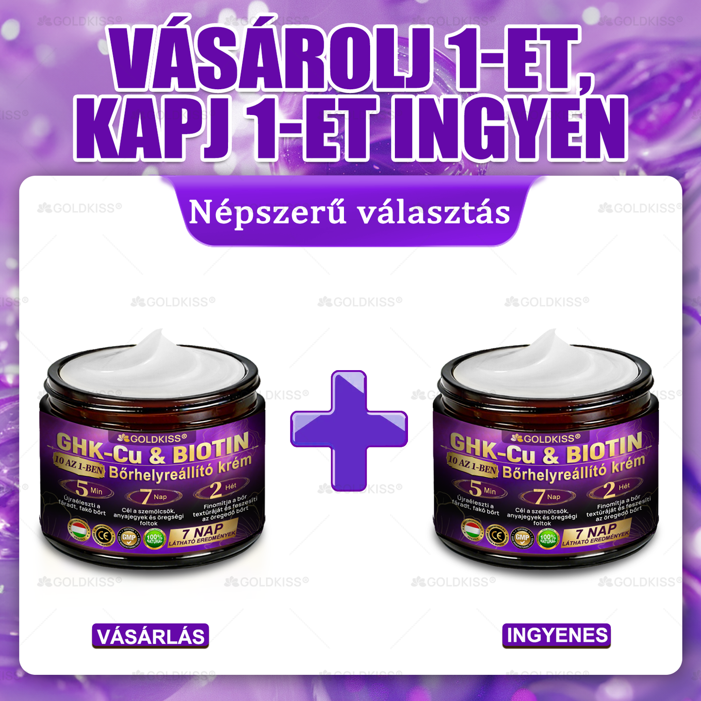 🇭🇺 Magyarországon gyártva és szállítva ✨ 𝐆𝐎𝐋𝐃𝐊𝐈𝐒𝐒® 𝐆𝐇𝐊-𝐂𝐮 & 𝐁𝐈𝐎𝐓𝐈𝐍 𝟏𝟎-𝐢𝐧-𝟏 Bőrmegújító Krém ⚡