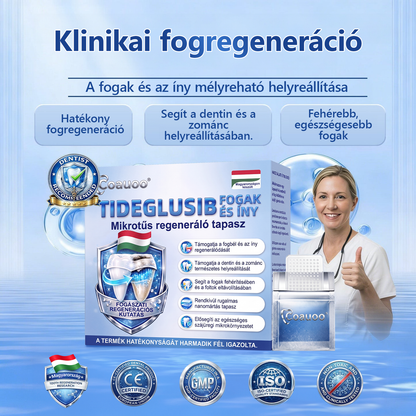 🤎🇭🇺🦷 Mondj búcsút az érzékenységnek és kellemetlenségeknek! 𝐂𝐨𝐚𝐮𝐨𝐨® Tideglusib szájcsíkok – gyors regenerálás a fogaknak és az ínynek 😊