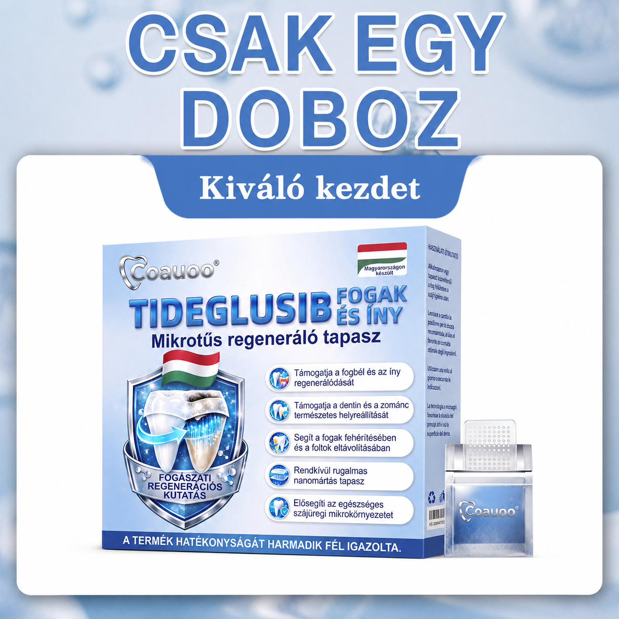 🤎🇭🇺🦷 Mondj búcsút az érzékenységnek és kellemetlenségeknek! 𝐂𝐨𝐚𝐮𝐨𝐨® Tideglusib szájcsíkok – gyors regenerálás a fogaknak és az ínynek 😊