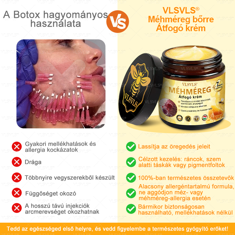 👩‍⚕️✨ VLSVLS® Méhméreg Komplex Krém – Utolsó nap: 80% kedvezmény! (A bőr megereszkedésének, finom ráncoknak, feszesség elvesztésének, lapos melleknek, petyhüdt fenéknek és egyéb problémáknak a javítására)