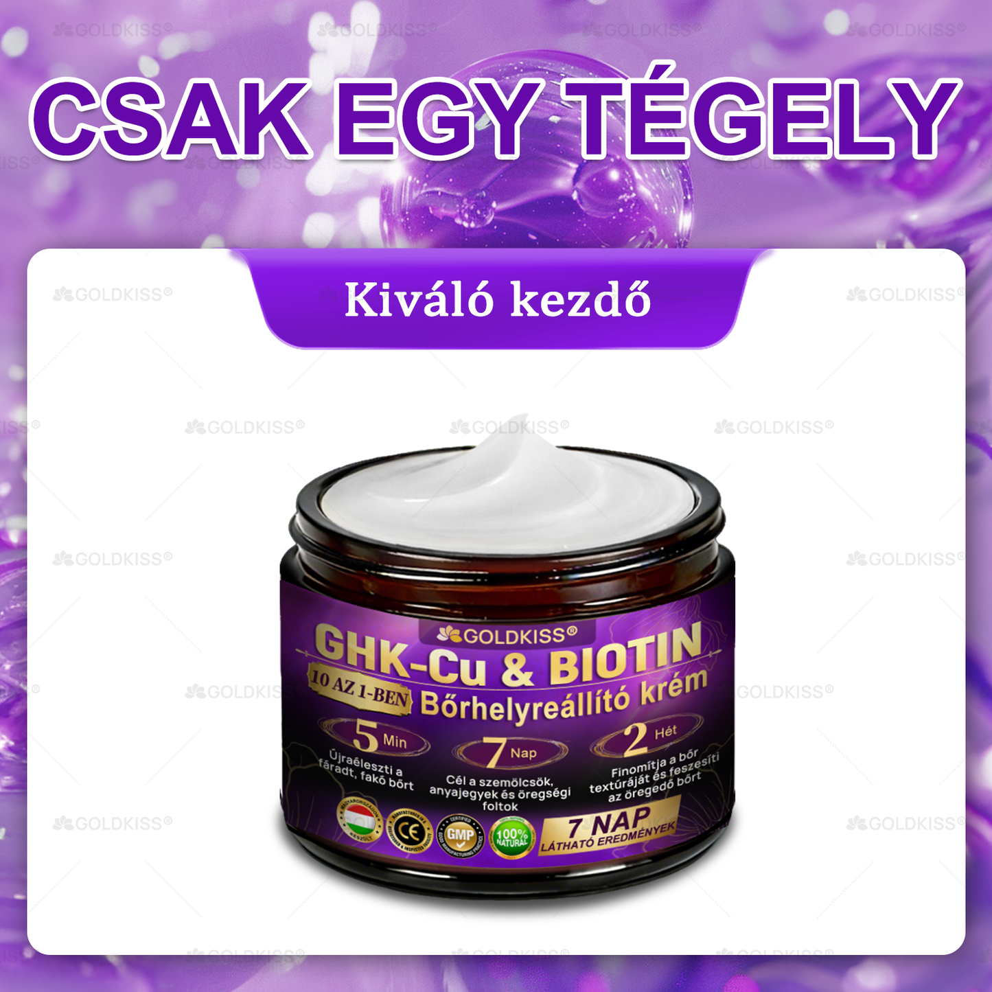 🇭🇺 Magyarországon gyártva és szállítva ✨ 𝐆𝐎𝐋𝐃𝐊𝐈𝐒𝐒® 𝐆𝐇𝐊-𝐂𝐮 & 𝐁𝐈𝐎𝐓𝐈𝐍 𝟏𝟎-𝐢𝐧-𝟏 Bőrmegújító Krém ⚡