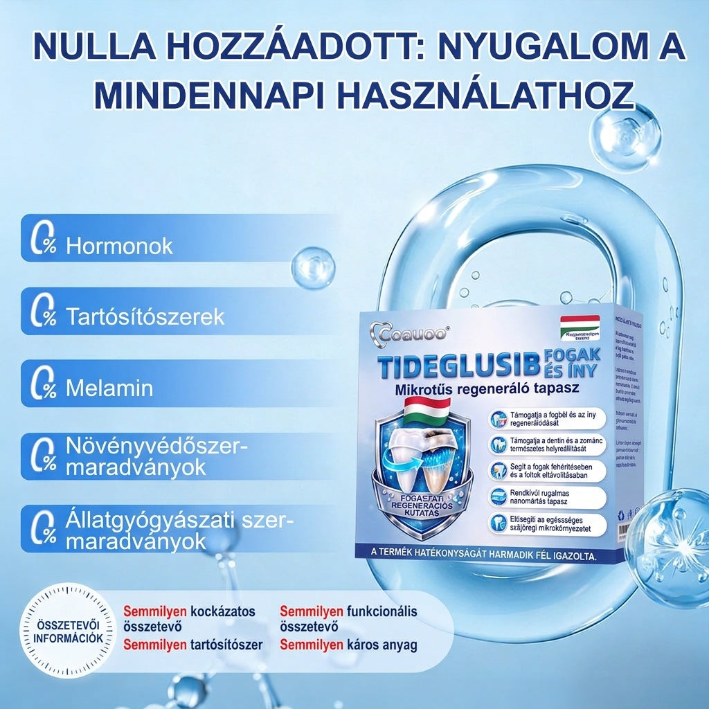 🤎🇭🇺🦷 Mondj búcsút az érzékenységnek és kellemetlenségeknek! 𝐂𝐨𝐚𝐮𝐨𝐨® Tideglusib szájcsíkok – gyors regenerálás a fogaknak és az ínynek 😊