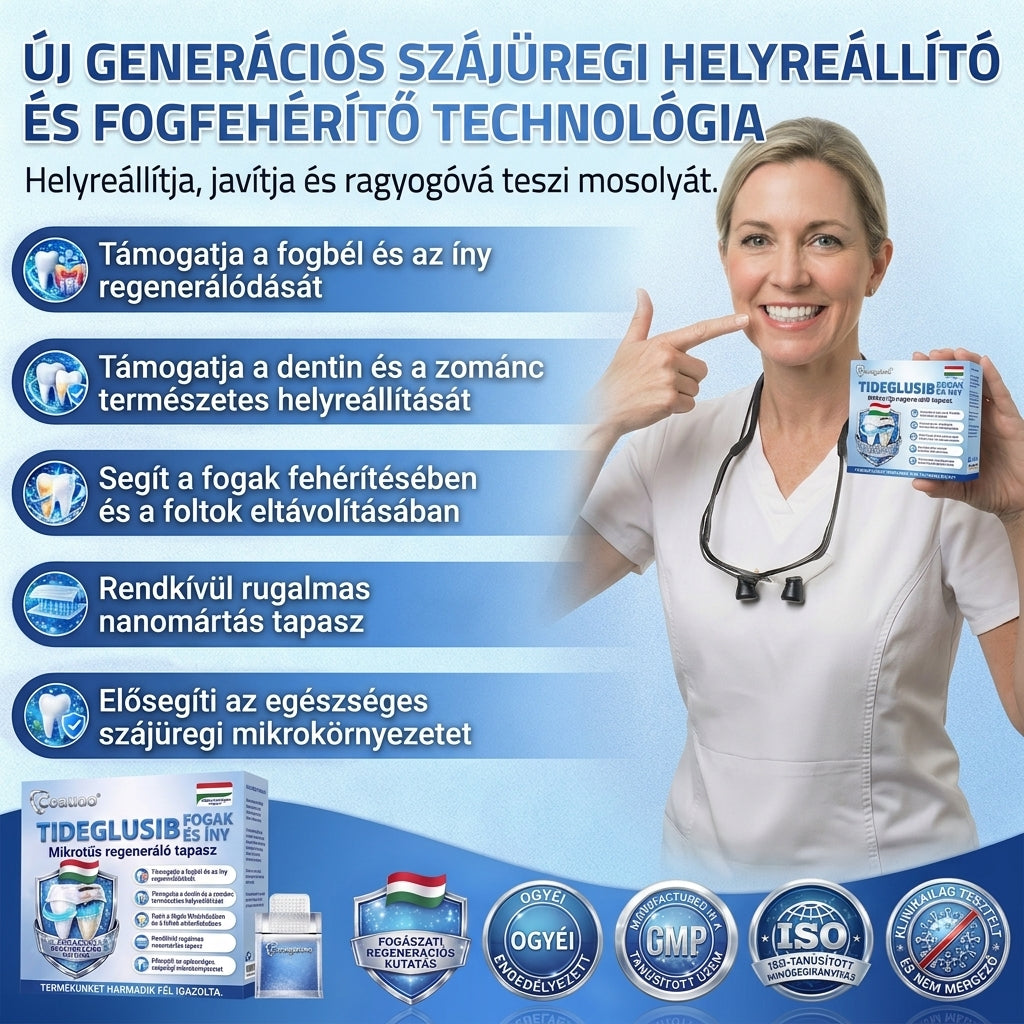 🤎🇭🇺🦷 Mondj búcsút az érzékenységnek és kellemetlenségeknek! 𝐂𝐨𝐚𝐮𝐨𝐨® Tideglusib szájcsíkok – gyors regenerálás a fogaknak és az ínynek 😊